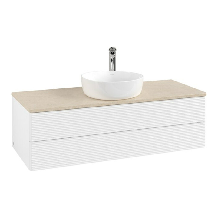 V&B Meuble sous lavabo avec structure de façade Antao 120x36x50cm, HL, WBP botti., blanc mat Lac
