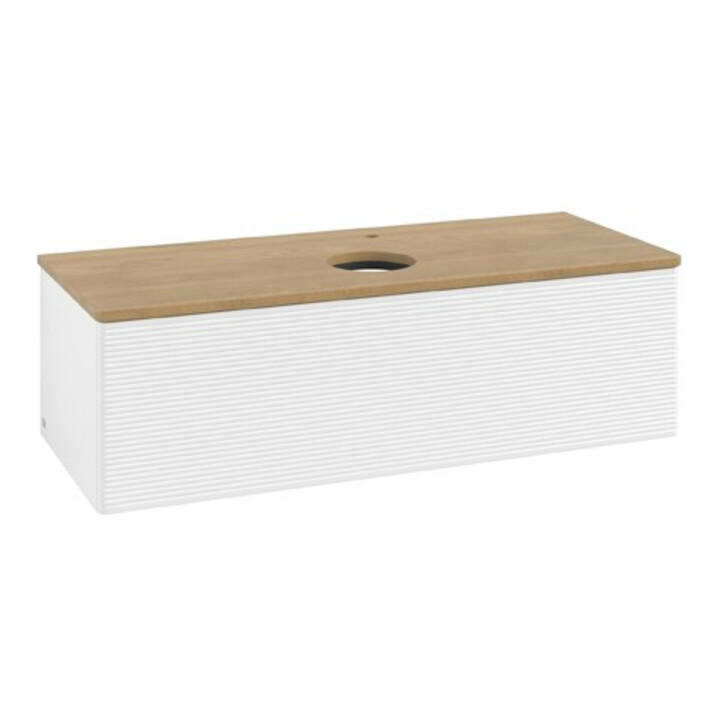 V&B Meuble sous lavabo avec structure de façade Antao 120x36x50cm, HL, WBP hon. Oa, blanc mat Lac