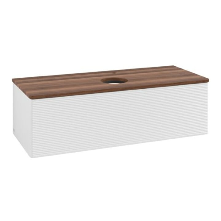 V&B Meuble sous lavabo avec structure de façade Antao 120x36x50cm, HL, WBP w. wal, blanc brillant Lac