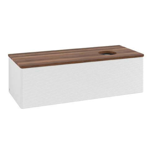 V&B Meuble sous-lavabo avec structure de façade Antao 120x36x50cm, WBP blanc brillant