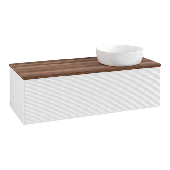 V&B Meuble sous-lavabo avec structure de façade Antao 120x36x50cm, WBP blanc brillant