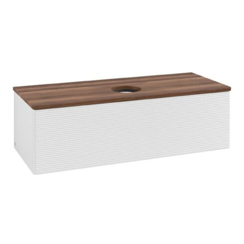 V&B Meuble sous lavabo avec structure de façade Antao 120x36x50cm, WBP blanc brillant