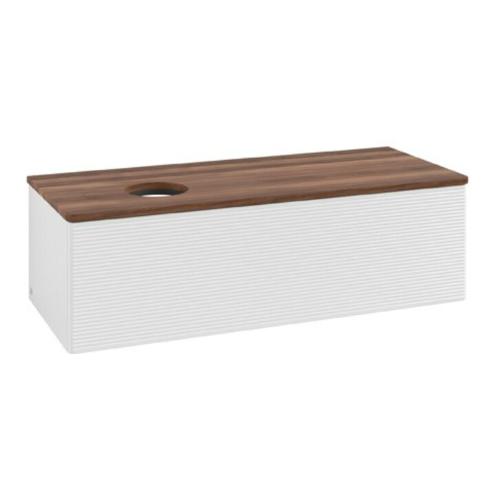 V&B Meuble sous-lavabo avec structure de façade Antao 120x36x50cm, WBP blanc brillant Lac