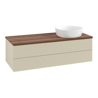 V&B Meuble sous-lavabo avec structure de façade Antao 120x36x50cm, WBP blanc wal, si Gr m Lac