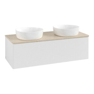 V&B Meuble sous-lavabo avec structure de façade Antao 120x36x50cm, WBP botti., blanc brillant Lac
