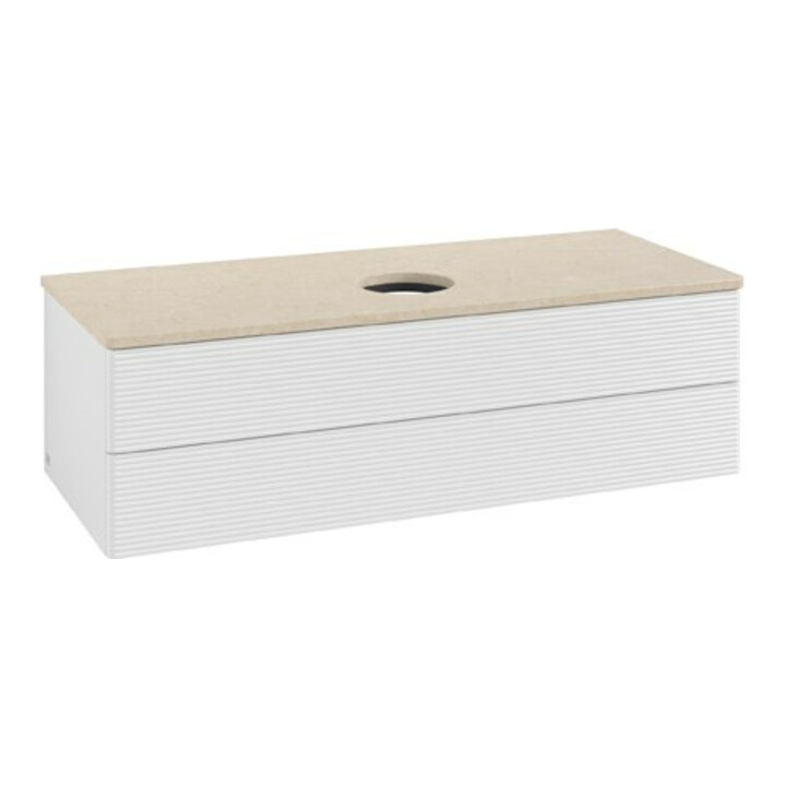 V&B Meuble sous lavabo avec structure de façade Antao 120x36x50cm, WBP botti., blanc brillant Lac