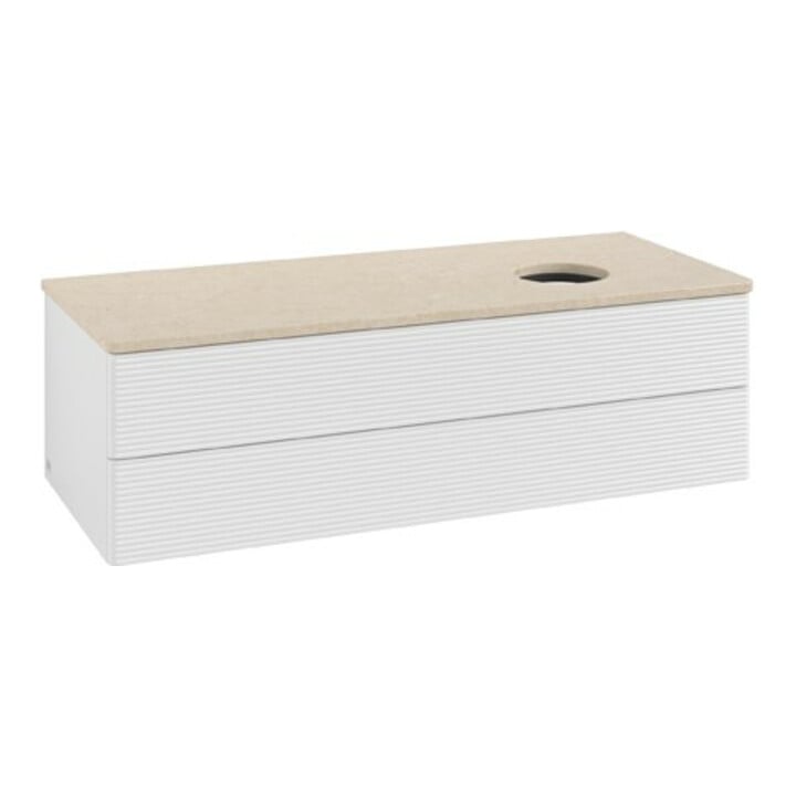 V&B Meuble sous lavabo avec structure de façade Antao 120x36x50cm, WBP botti., blanc brillant Lac
