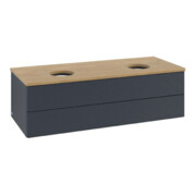 V&B Meuble sous lavabo avec structure de façade Antao 120x36x50cm, WBP chêne hon. Oa, avec bleu m Lac