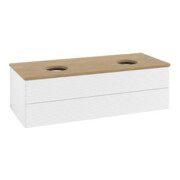 V&B Meuble sous lavabo avec structure de façade Antao 120x36x50cm, WBP chêne hon. Oa, blanc mat Lac-3