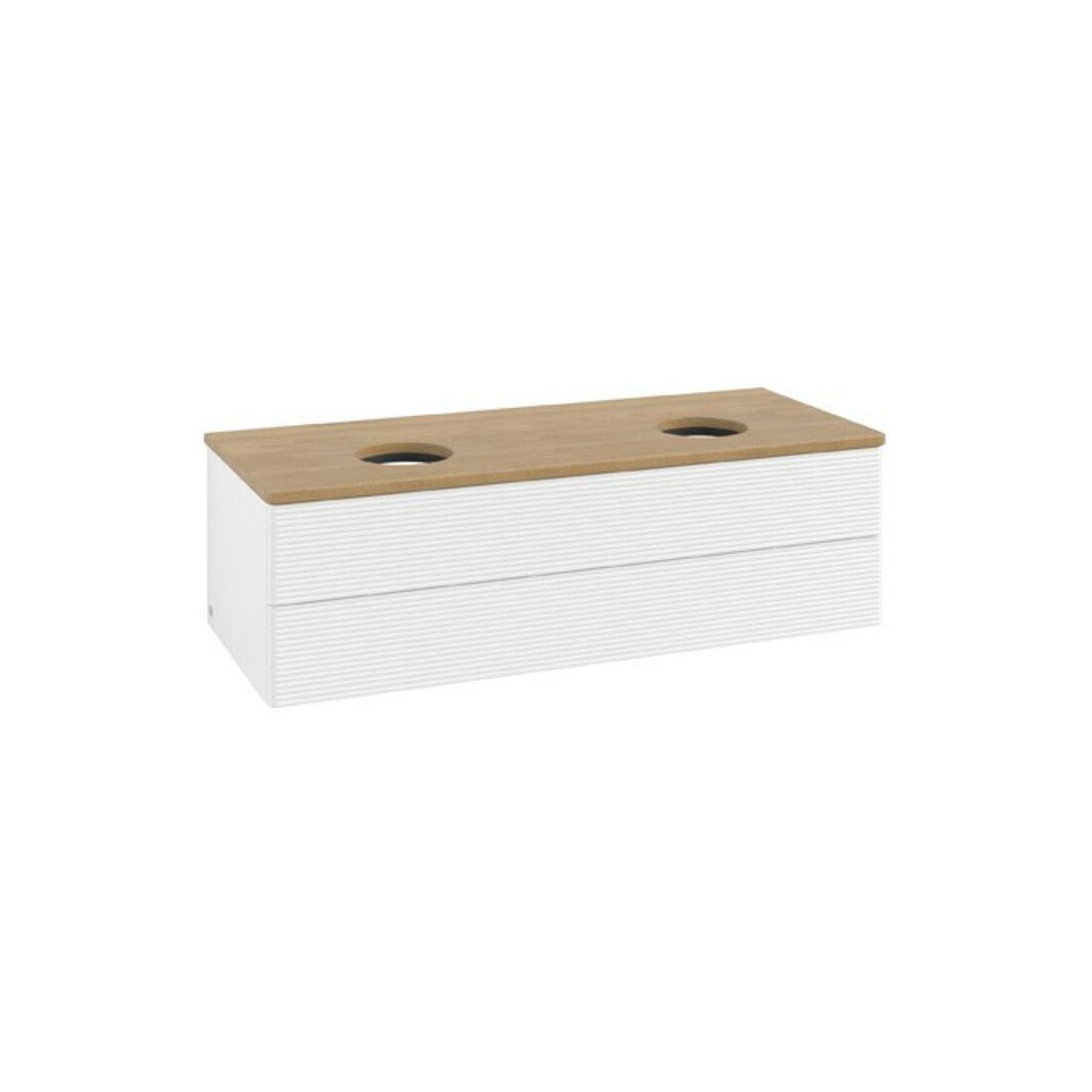 V&B Meuble sous lavabo avec structure de façade Antao 120x36x50cm, WBP chêne hon. Oa, blanc mat Lac
