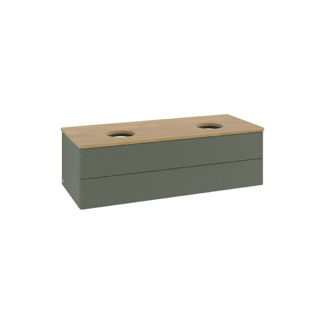 V&B Meuble sous lavabo avec structure de façade Antao 120x36x50cm, WBP chêne hon. Oa, laque grise m