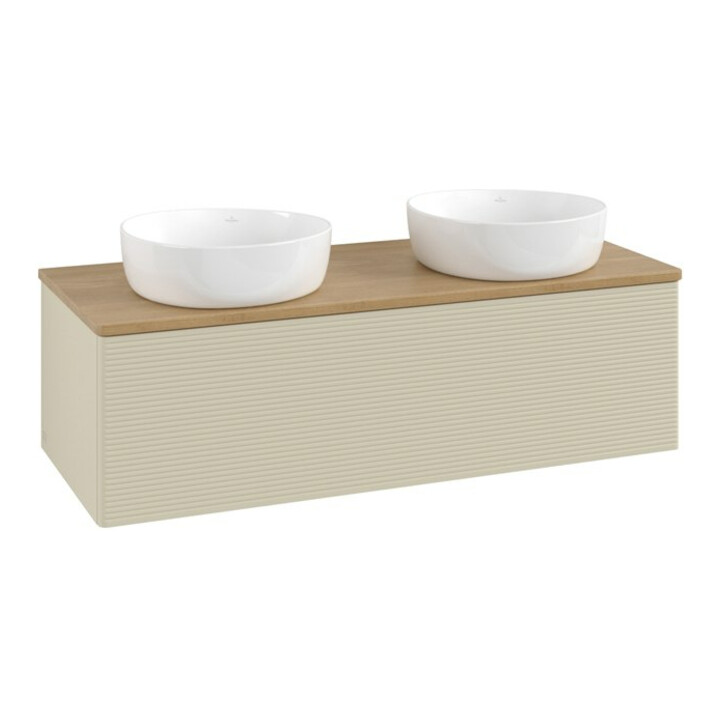 V&B Meuble sous lavabo avec structure de façade Antao 120x36x50cm, WBP chêne hon. Oa, si Gr m Lac