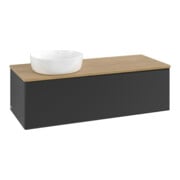 V&B Meuble sous lavabo avec structure de façade Antao 120x36x50cm, WBP hon. Oa, bleu m Lac-4