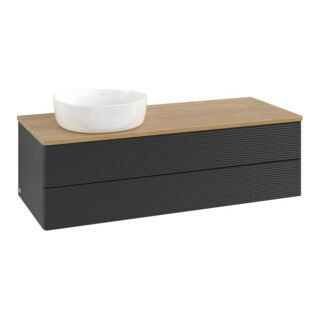 V&B Meuble sous-lavabo avec structure de façade Antao 120x36x50cm, WBP hon. Oa, bleu mat Lac