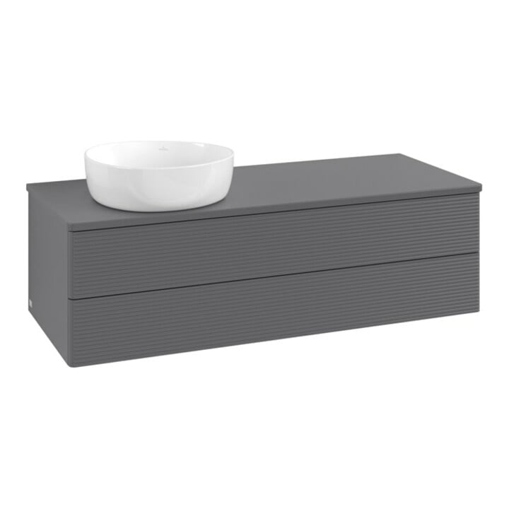 V&B Meuble sous lavabo avec structure de façade Antao 120x36x50cm, WBP Laqué, Anthracite m Laqué