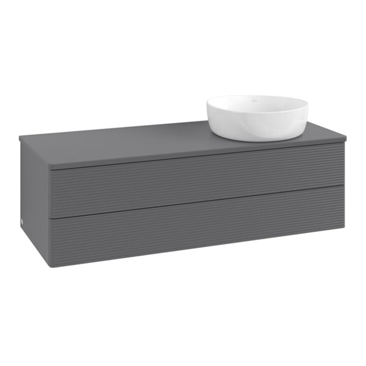 V&B Meuble sous lavabo avec structure de façade Antao 120x36x50cm, WBP Laqué, Anthracite m Laqué