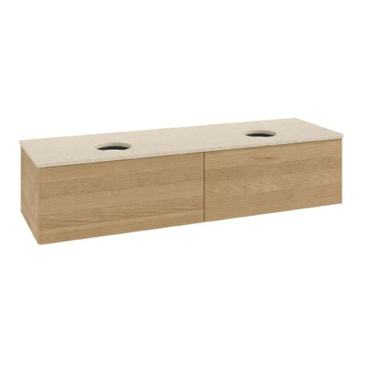 V&B Meuble sous-lavabo avec structure de façade Antao 160x36x50cm, couleur WBP botti, chêne miel