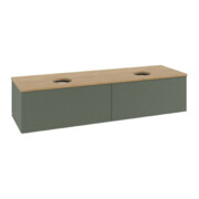 V&B Meuble sous lavabo avec structure de façade Antao 160x36x50cm, WBP chêne hon. Oa, laqué gris m.-4