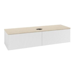 V&B Meuble sous lavabo avec structure de façade Antao 160x50 cm, couleur WBP botti., blanc brillant Lac