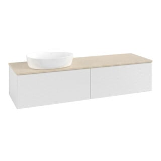 V&B Meuble sous lavabo avec structure de façade Antao 160x50 cm, couleur WBP botti., blanc brillant Lac