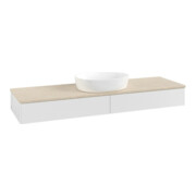 V&B Meuble sous lavabo avec structure de façade Antao 160x50 cm, couleur WBP botti., blanc brillant Lac