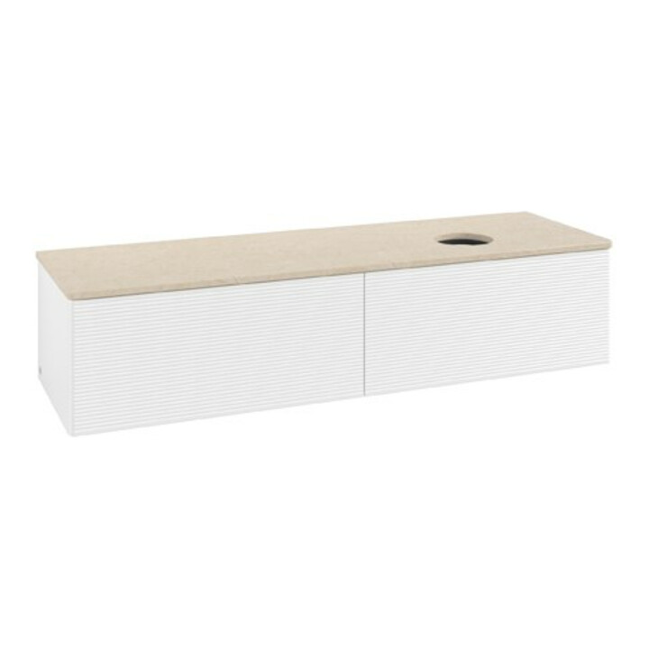 V&B Meuble sous lavabo avec structure de façade Antao 160x50 cm, couleur WBP botti, blanc mat Lac