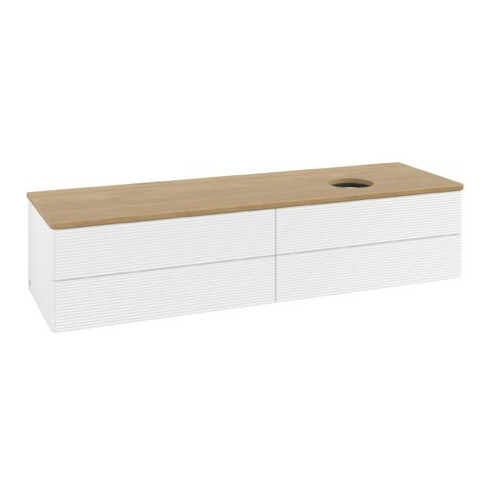 V&B Meuble sous lavabo avec structure de façade Antao 160x50 cm, couleur WBP hon. Oa, blanc mat avec laque