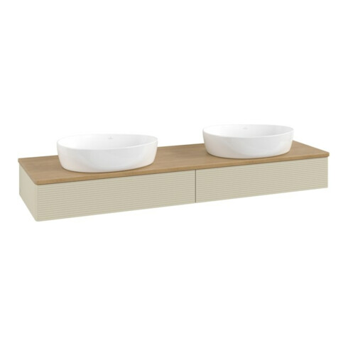 V&B Meuble sous-lavabo avec structure de façade Antao 160x50 cm, couleur WBP hon. Oa, si Gr m Lac