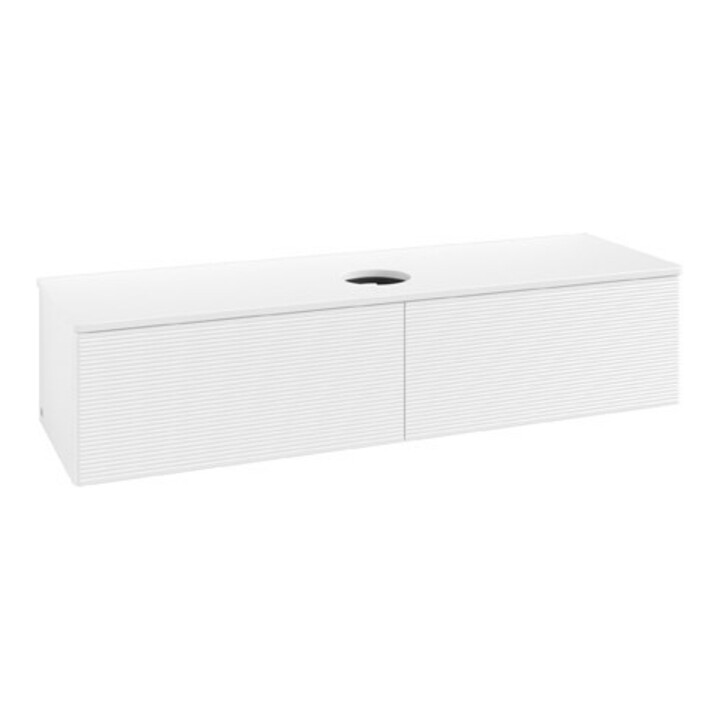 V&B Meuble sous lavabo avec structure de façade Antao 160x50 cm, couleur WBP Lac, blanc laqué