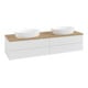 V&B Meuble sous lavabo avec structure de façade Antao 160x50 cm, couleur WBP miel Oa, blanc brillant Lac-1