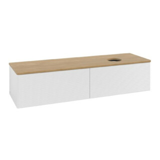 V&B Meuble sous lavabo avec structure de façade Antao 160x50 cm, couleur WBP miel Oa, blanc brillant Lac