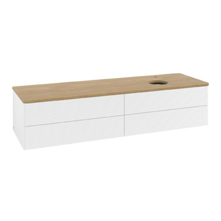 V&B Meuble sous lavabo avec structure de façade Antao 160x50 cm, HL, WBP hon. Oa, blanc mat avec laque
