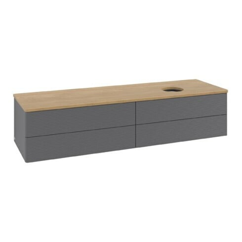 V&B Meuble sous-lavabo avec structure de façade Antao 160x50 cm, WBP chêne hon. Oa, anthracite mat lacqué