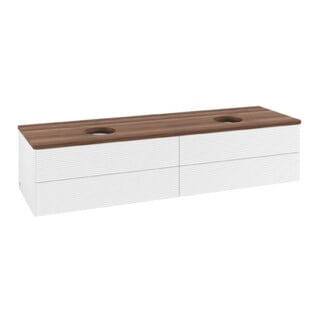 V&B Meuble sous lavabo avec structure de façade Antao 160x50cm, couleur WBP blanc, blanc mat Lac