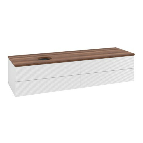 V&B Meuble sous lavabo avec structure de façade Antao 160x50cm, couleur WBP blanc chaud, brillant blanc Lac