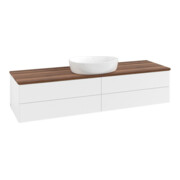 V&B Meuble sous-lavabo avec structure de façade Antao 160x50cm, couleur WBP bois blanc, blanc avec Lac