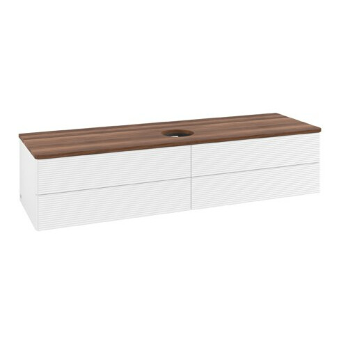 V&B Meuble sous-lavabo avec structure de façade Antao 160x50cm, couleur WBP bois blanc, blanc avec Lac