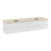 V&B Meuble sous-lavabo avec structure de façade Antao 160x50cm, couleur WBP botti., blanc brillant Lac