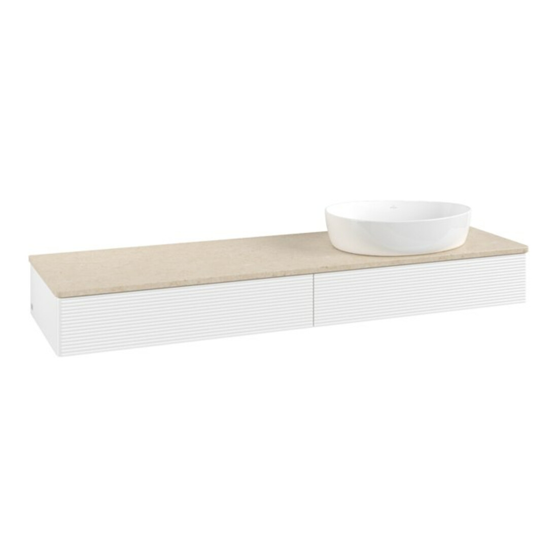 V&B Meuble sous lavabo avec structure de façade Antao 160x50cm, couleur WBP botti., blanc mat avec laque