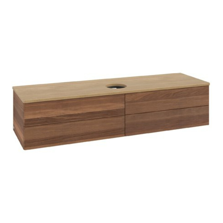 V&B Meuble sous lavabo avec structure de façade Antao 160x50cm, couleur WBP hon. Oa, noyer chaud