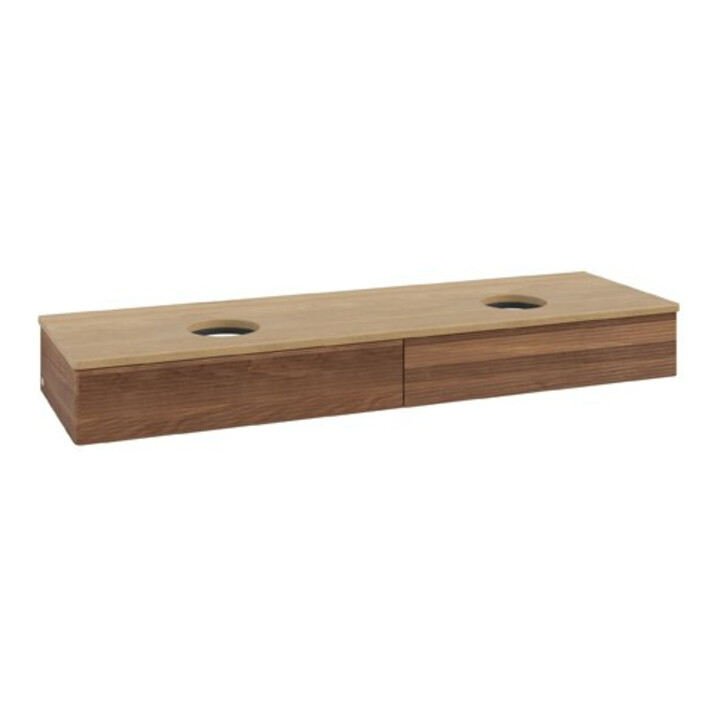 V&B Meuble sous lavabo avec structure de façade Antao 160x50cm, couleur WBP hon. Oa, noyer chaud