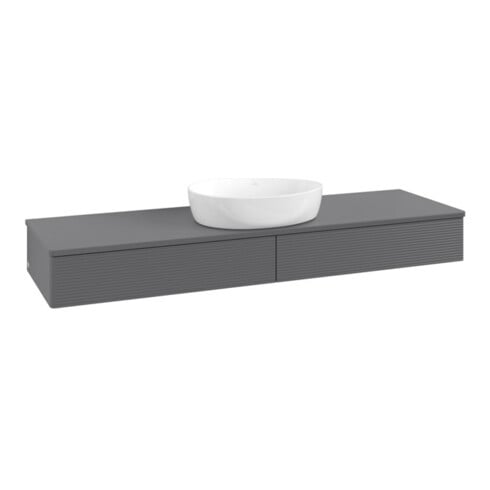 V&B Meuble sous lavabo avec structure de façade Antao 160x50cm, couleur WBP Lac, anthracite m Lac