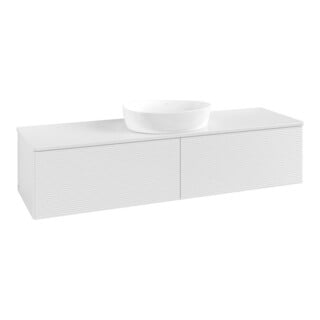 V&B Meuble sous-lavabo avec structure de façade Antao 160x50cm, couleur WBP Lac, laqué blanc brillant