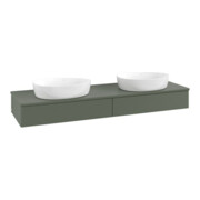 V&B Meuble sous lavabo avec structure de façade Antao 160x50cm, couleur WBP Lac, vert feuille m Lac