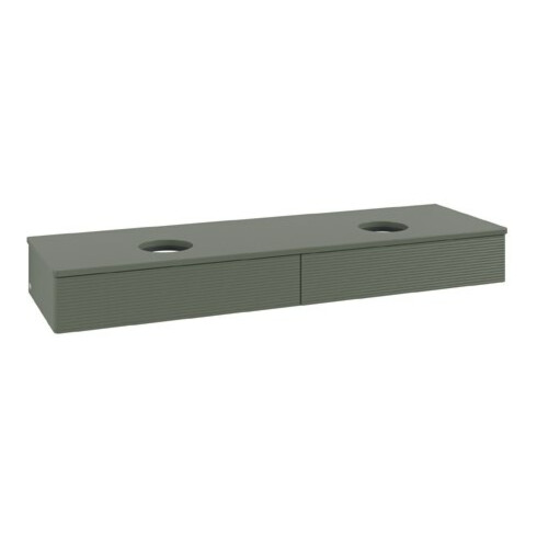 V&B Meuble sous lavabo avec structure de façade Antao 160x50cm, couleur WBP Lac, vert feuille m Lac