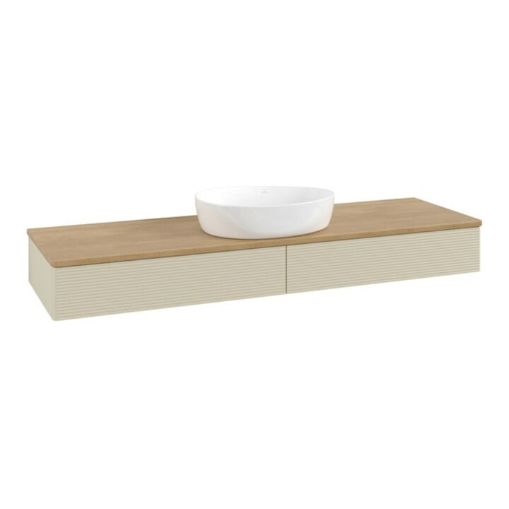 V&B Meuble sous lavabo avec structure de façade Antao 160x50cm, couleur WBP miel Oa, si Gr m Lac