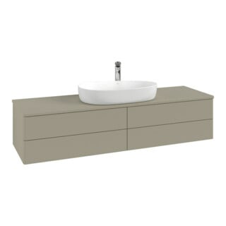 V&B Meuble sous-lavabo avec structure de façade Antao 160x50cm, H I P, couleur WBP Lac, blanc brillant Lac
