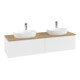 V&B Meuble sous lavabo avec structure de façade Antao 160x50cm, H I P, WBP chêne hon. Oa, blanc avec laque-3