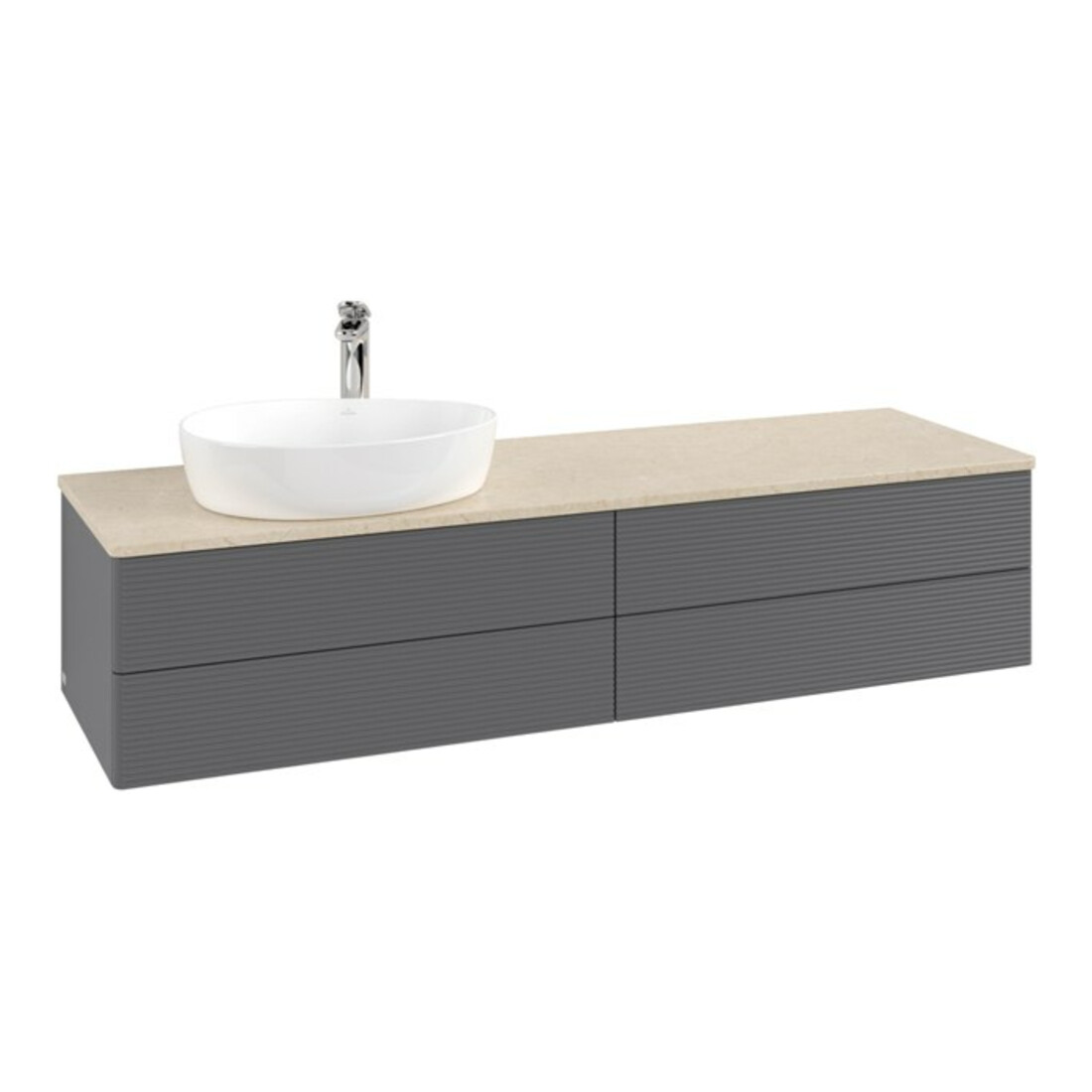 V&B Meuble sous lavabo avec structure de façade Antao 160x50cm, H-I, WBP botti., Anthracite m Lac