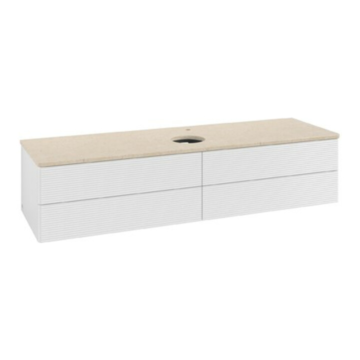 V&B Meuble sous lavabo avec structure de façade Antao 160x50cm, HL, WBP botti., blanc brillant Lac